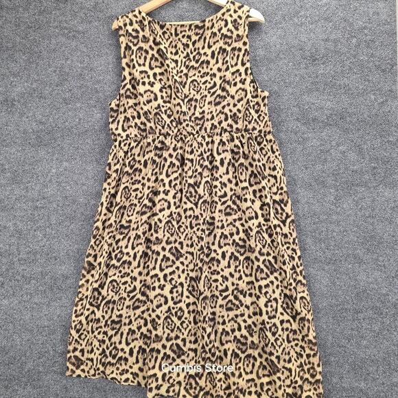 Torrid Dress Womens 2X Brown Leopard Print Sleeveless V Neck Asymmetrical Hem - Picture 6 of 12